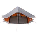 vidaXL Tipi stan Šedá a oranžová 800 x 800 x 430 cm Polyester a oceľ – Obrázok 4