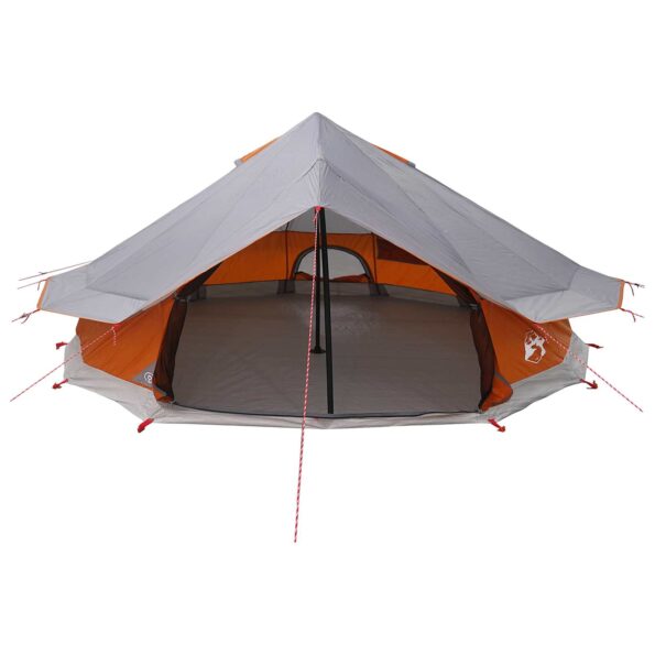 vidaXL Tipi stan Šedá a oranžová 800 x 800 x 430 cm Polyester a oceľ – Obrázok 4