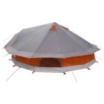 vidaXL Tipi stan Šedá a oranžová 800 x 800 x 430 cm Polyester a oceľ – Obrázok 5
