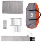 vidaXL Tipi stan Šedá a oranžová 800 x 800 x 430 cm Polyester a oceľ – Obrázok 7