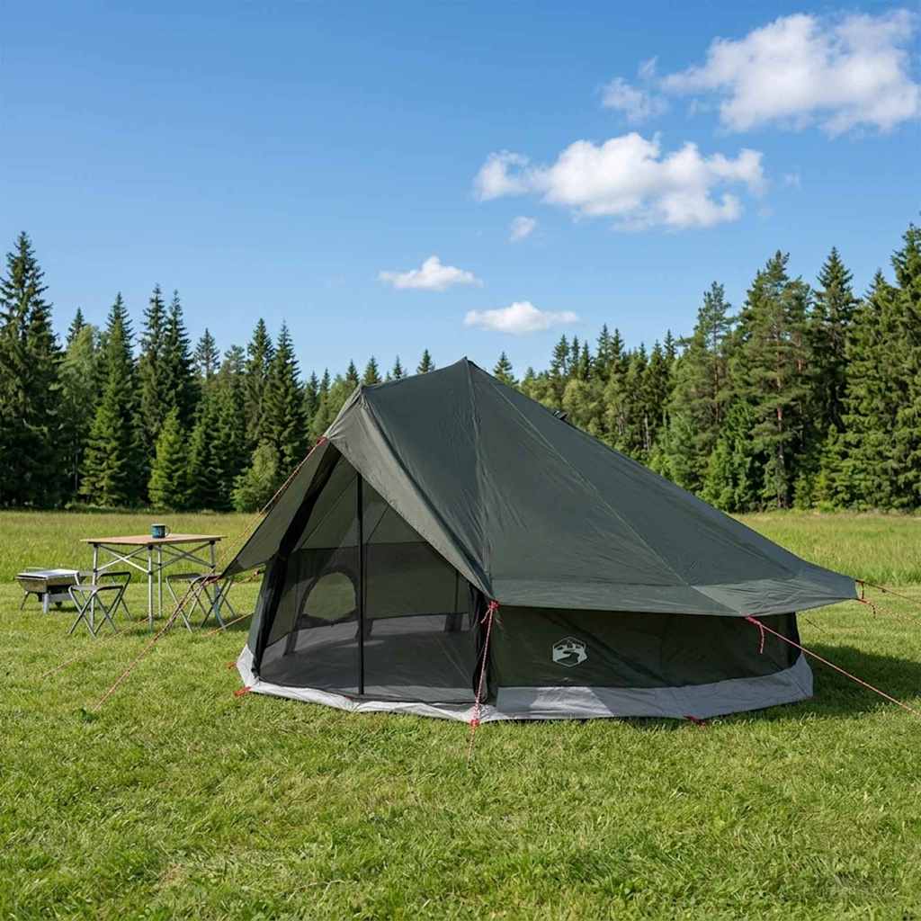 42028718_1.jpg vidaXL Tipi stan Armádna zelená 800 x 800 x 430 cm Polyester a oceľ – Obrázok 1