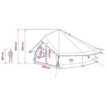 vidaXL Tipi stan Armádna zelená 800 x 800 x 430 cm Polyester a oceľ – Obrázok 12