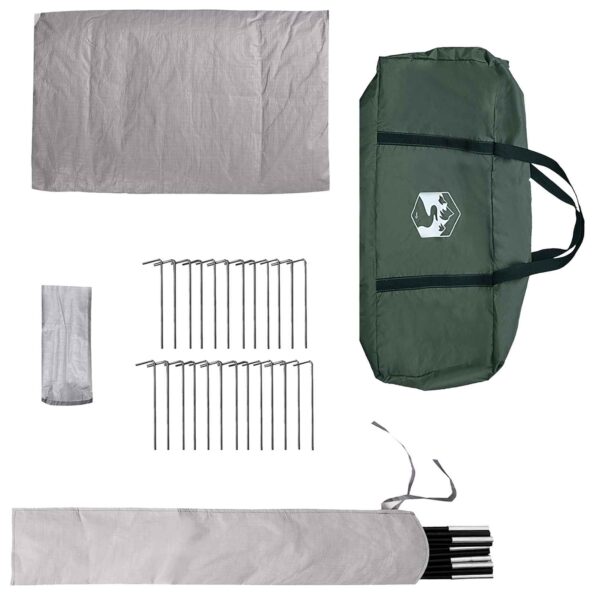 vidaXL Tipi stan Armádna zelená 800 x 800 x 430 cm Polyester a oceľ – Obrázok 7