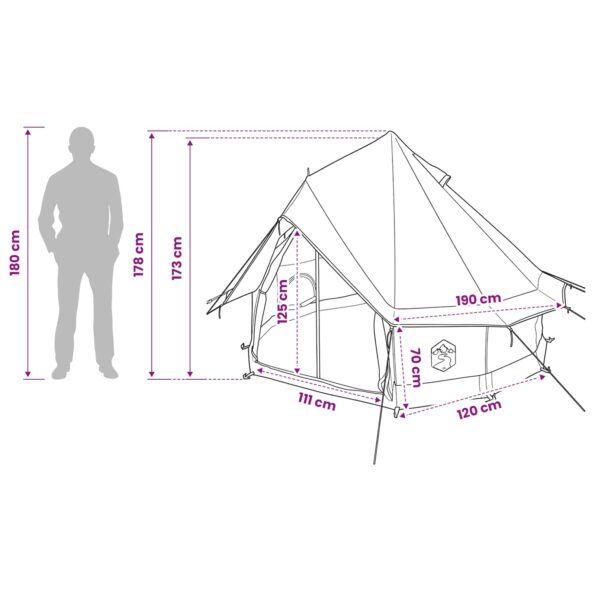 vidaXL Tipi stan Šedá a oranžová 250 x 250 cm Polyester a oceľ – Obrázok 12