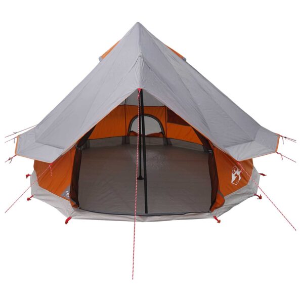 vidaXL Tipi stan Šedá a oranžová 250 x 250 cm Polyester a oceľ – Obrázok 4