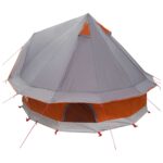 vidaXL Tipi stan Šedá a oranžová 250 x 250 cm Polyester a oceľ – Obrázok 5