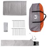 vidaXL Tipi stan Šedá a oranžová 250 x 250 cm Polyester a oceľ – Obrázok 7