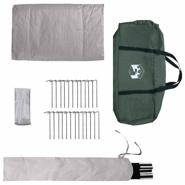 vidaXL Tipi stan Armádna zelená 250 x 250 cm Polyester a oceľ – Obrázok 7
