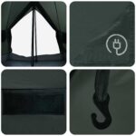 vidaXL Tipi stan Armádna zelená 250 x 250 cm Polyester a oceľ – Obrázok 8