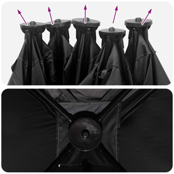 vidaXL Poľovnícky stan Biela s blackoutom 143 x 143 x 165 cm – Obrázok 12