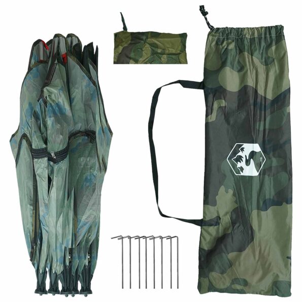 vidaXL Poľovnícky stan Maskáčová 143 x 143 x 165 cm Polyester a oceľ – Obrázok 8