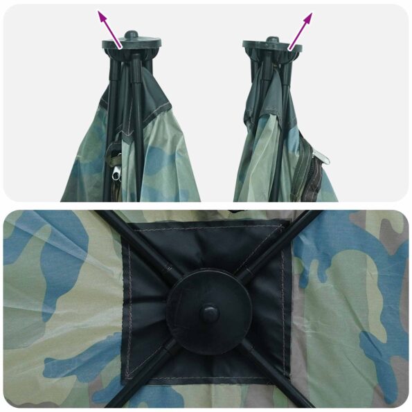 vidaXL Poľovnícky stan Maskáčová 145 x 145 x 150 cm Polyester a oceľ – Obrázok 13