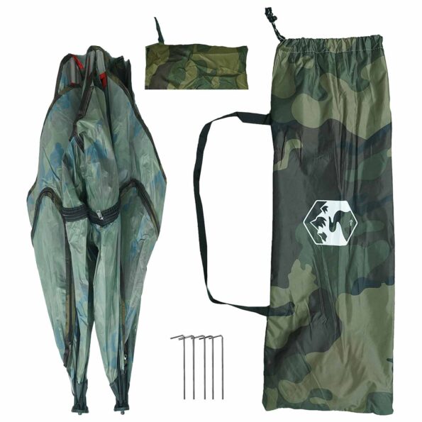 vidaXL Poľovnícky stan Maskáčová 145 x 145 x 150 cm Polyester a oceľ – Obrázok 9