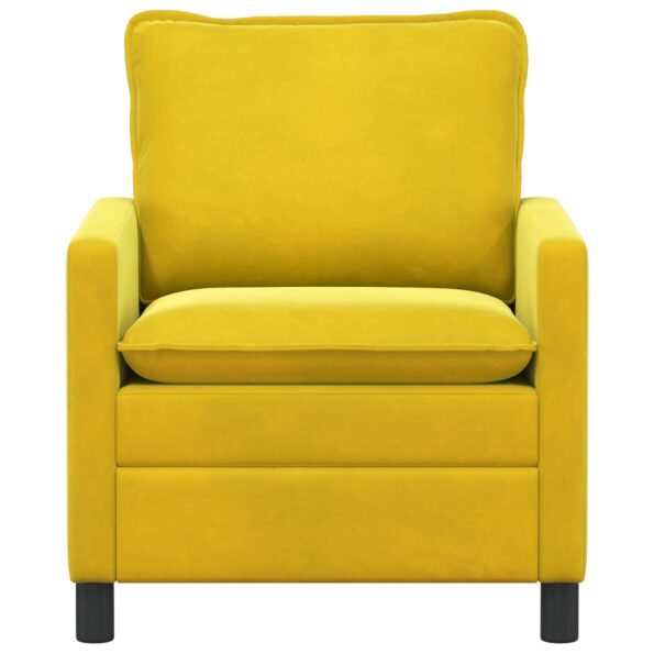 vidaXL Pohovka Žltá 76 x 81 x 87,5 cm Zamat – Obrázok 3