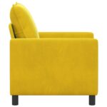 vidaXL Pohovka Žltá 76 x 81 x 87,5 cm Zamat – Obrázok 4