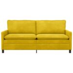 vidaXL Pohovka Žltá 196 x 81 x 87,5 cm Zamat – Obrázok 3