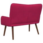vidaXL 2-miestna pohovka Víno červené 115 x 61 x 87 cm Zamat – Obrázok 6