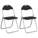 vidaXL Skladacia stolička 2 pcs Čierna a Šedá 48 x 43,5 x 81 cm – Obrázok 2