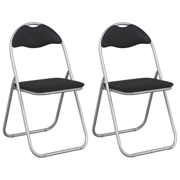vidaXL Skladacia stolička 2 pcs Čierna a Šedá 48 x 43,5 x 81 cm – Obrázok 2