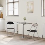 vidaXL Skladacia stolička 2 pcs Čierna a Šedá 48 x 43,5 x 81 cm – Obrázok 3