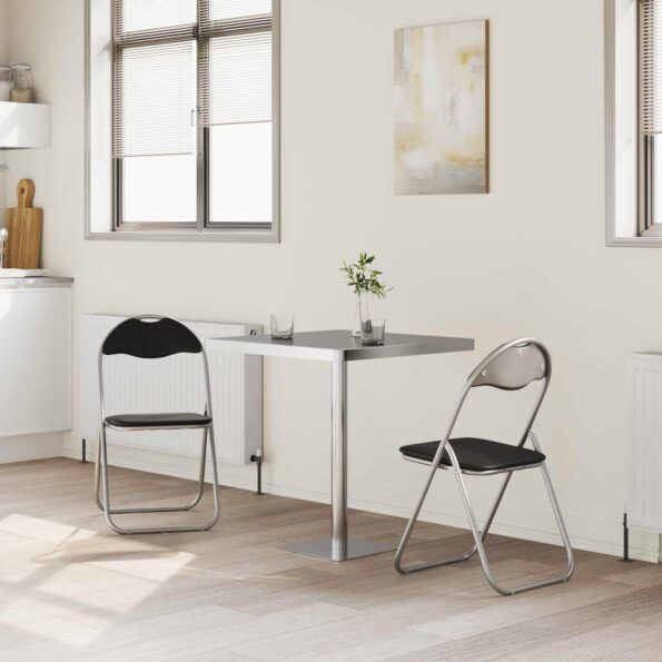 vidaXL Skladacia stolička 2 pcs Čierna a Šedá 48 x 43,5 x 81 cm – Obrázok 3