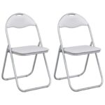 vidaXL Skladacia stolička 2 pcs Biela a šedá 48 x 43,5 x 81 cm – Obrázok 2