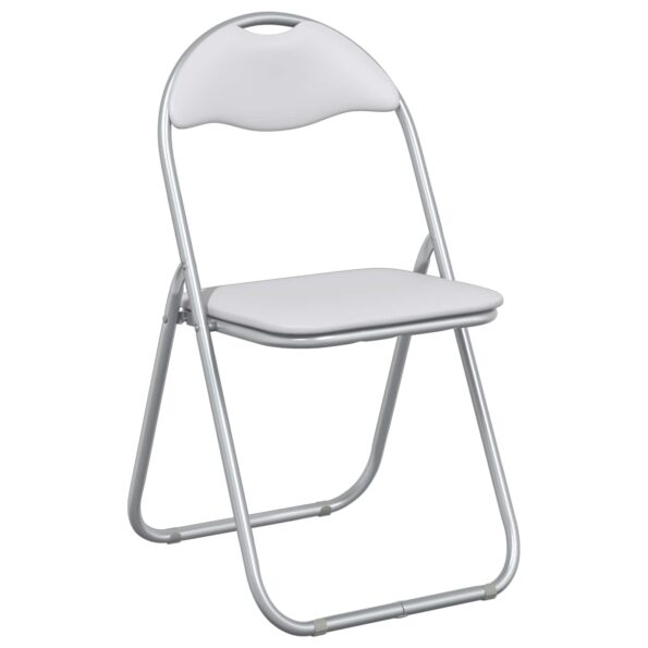 vidaXL Skladacia stolička 2 pcs Biela a šedá 48 x 43,5 x 81 cm – Obrázok 4