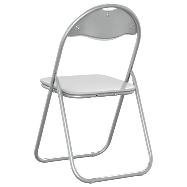 vidaXL Skladacia stolička 2 pcs Biela a šedá 48 x 43,5 x 81 cm – Obrázok 7
