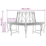 vidaXL Stromová lavička 4-Počet miest 160 x 80 x 89 cm Oceľ – Obrázok 6