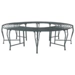 vidaXL Stromová lavička 8-Počet miest Ø 160 x 44 cm Oceľ