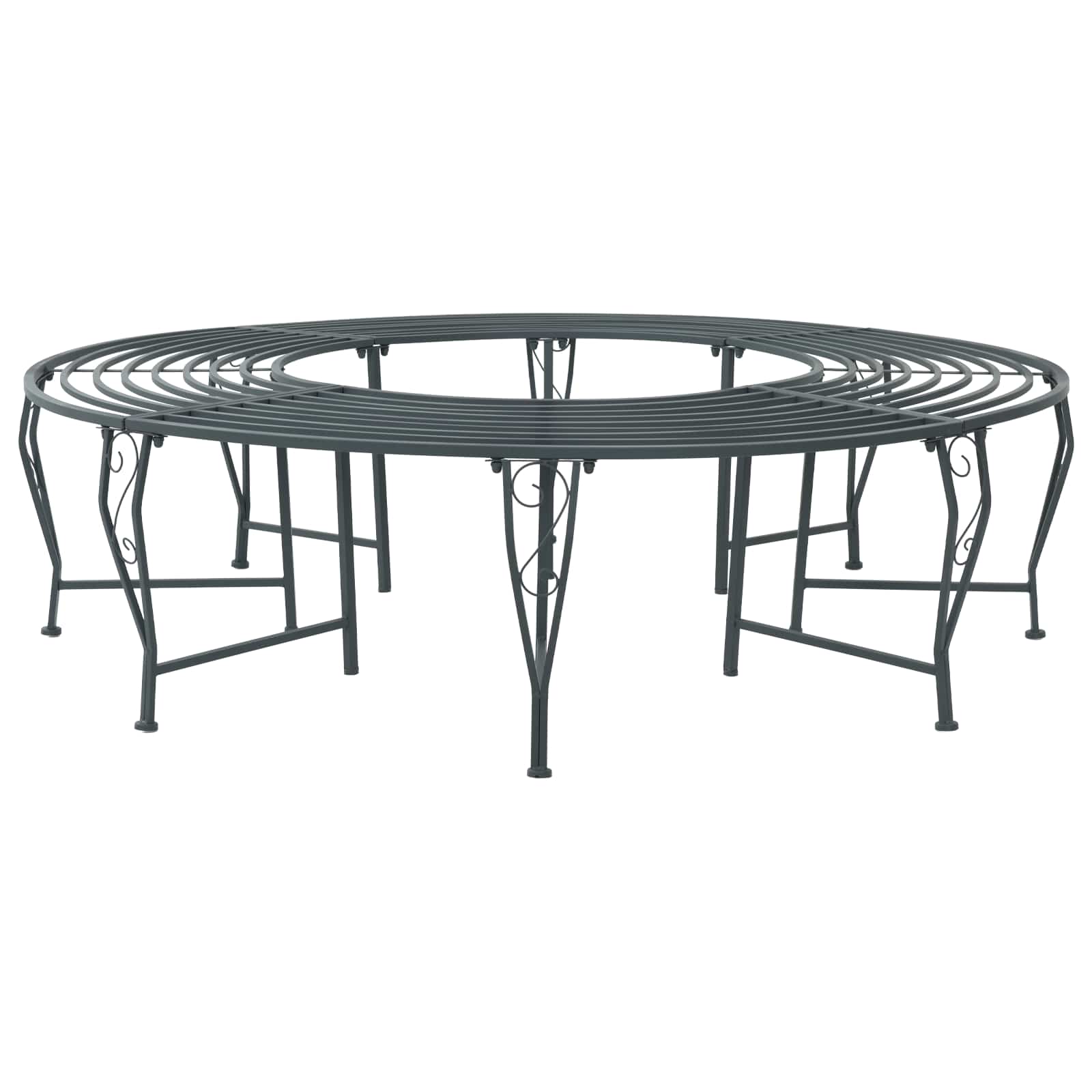 42029505_1.jpg vidaXL Stromová lavička 8-Počet miest Ø 160 x 44 cm Oceľ – Obrázok 1