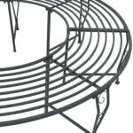 vidaXL Stromová lavička 8-Počet miest Ø 160 x 44 cm Oceľ – Obrázok 4