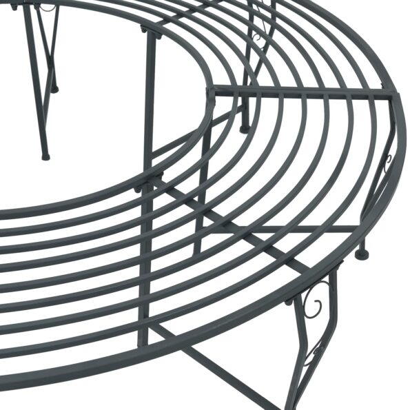 vidaXL Stromová lavička 8-Počet miest Ø 160 x 44 cm Oceľ – Obrázok 4