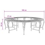 vidaXL Stromová lavička 8-Počet miest Ø 160 x 44 cm Oceľ – Obrázok 5