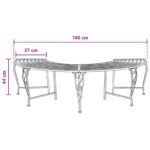 vidaXL Stromová lavička 4-Počet miest 160 x 80 x 44 cm Oceľ – Obrázok 5