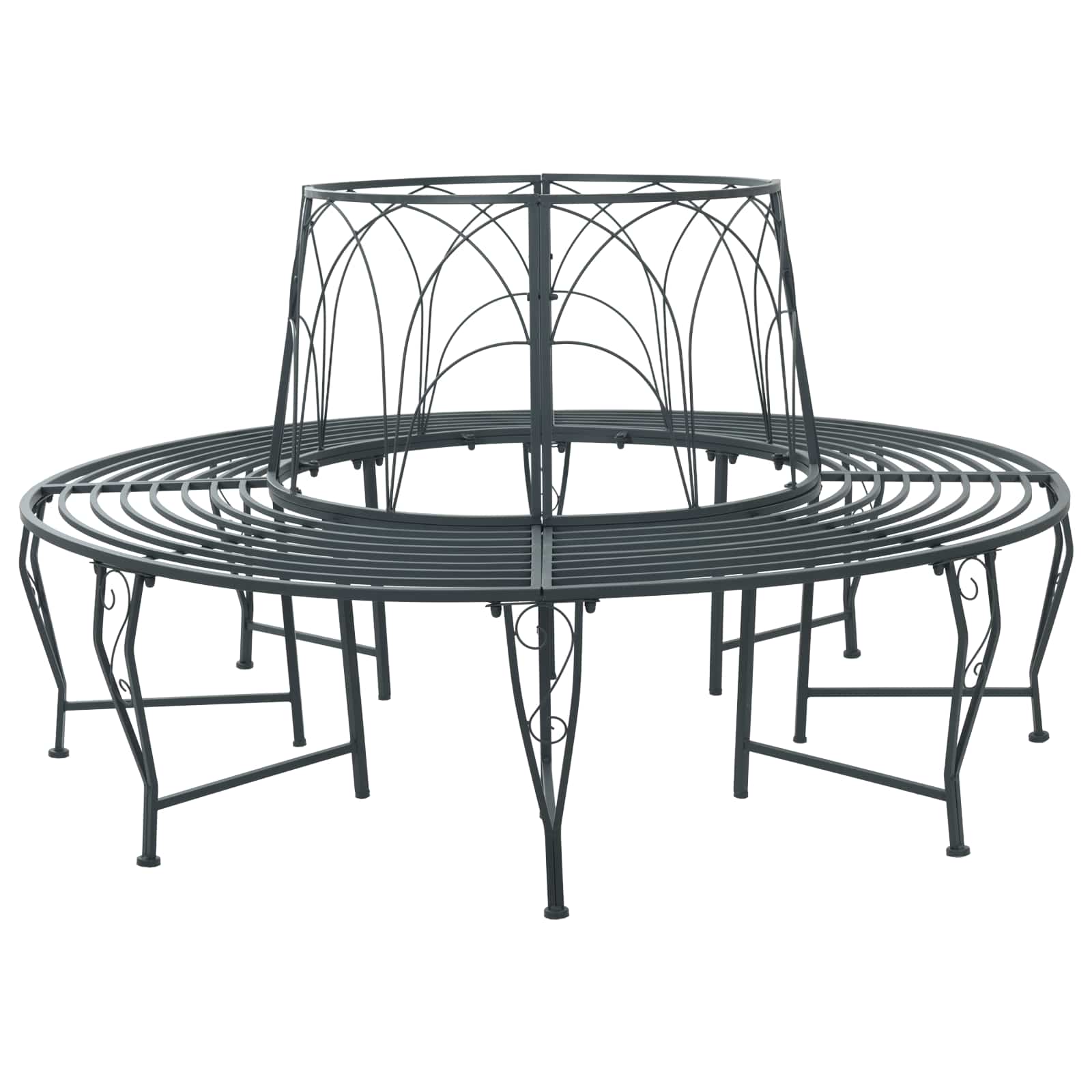42029513_1.jpg vidaXL Stromová lavička 8-Počet miest Ø 160 x 89 cm Oceľ – Obrázok 1