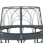 vidaXL Stromová lavička 8-Počet miest Ø 160 x 89 cm Oceľ – Obrázok 4