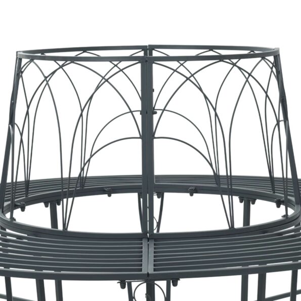 vidaXL Stromová lavička 8-Počet miest Ø 160 x 89 cm Oceľ – Obrázok 4