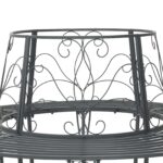 vidaXL Stromová lavička 8-Počet miest Ø 160 x 89 cm Oceľ – Obrázok 5