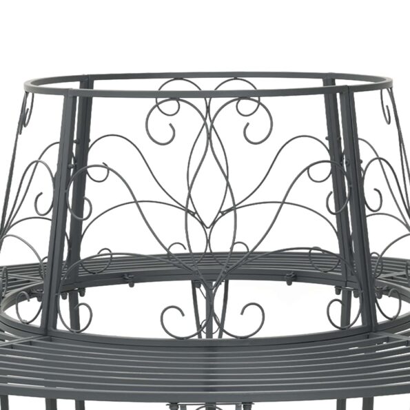 vidaXL Stromová lavička 8-Počet miest Ø 160 x 89 cm Oceľ – Obrázok 5