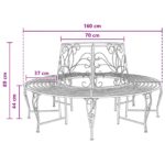 vidaXL Stromová lavička 8-Počet miest Ø 160 x 89 cm Oceľ – Obrázok 6