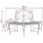 vidaXL Stromová lavička 4-Počet miest 160 x 80 x 89 cm Oceľ – Obrázok 6