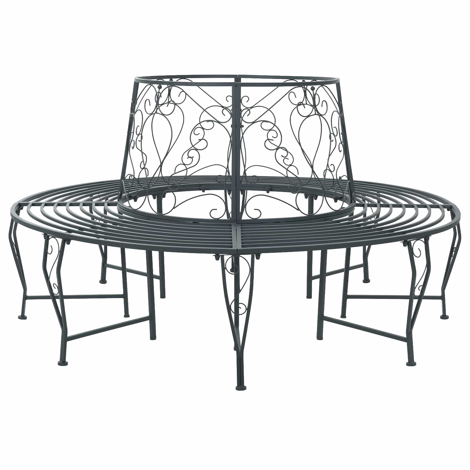 42029529_1.jpg vidaXL Stromová lavička 8-Počet miest Ø 160 x 89 cm Oceľ – Obrázok 1