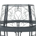 vidaXL Stromová lavička 8-Počet miest Ø 160 x 89 cm Oceľ – Obrázok 5
