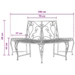 vidaXL Stromová lavička 4-Počet miest 160 x 80 x 89 cm Oceľ – Obrázok 6