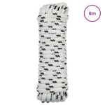 vidaXL Lano na čln 6 m 1.4 Biela a čierna Polyester – Obrázok 2