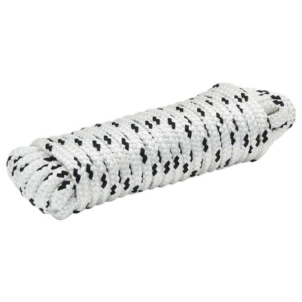 vidaXL Lano na čln 6 m 1.4 Biela a čierna Polyester – Obrázok 3