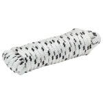 vidaXL Lano na čln 9 m 1.6 Biela a čierna Polyester – Obrázok 3