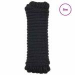 vidaXL Lano na čln 9 m 1 Čierna Polyester – Obrázok 2