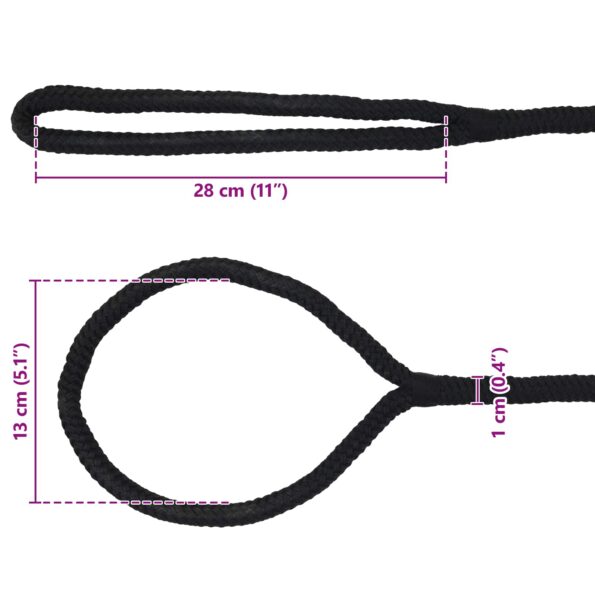 vidaXL Lano na čln 12 m 1 Čierna Polyester – Obrázok 7